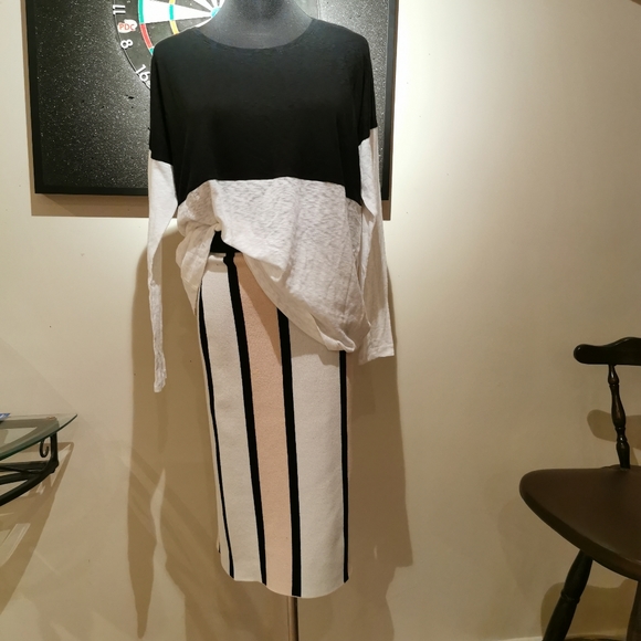 Endless Rose STRIPED KNIT PENCIL SKIRT like new - Picture 4 of 11